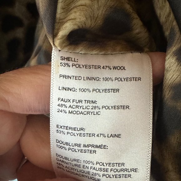 Laundry Shelli Segal Pea Coat Faux Fur Trim Wool Blend 14 Teal Double Breasted - Picture 8 of 8